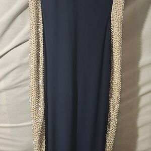 Xscape Navy and Gold Dress